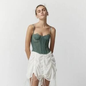 Urban Outfitters Out From Under Modern Love Corset Green Moss, XL